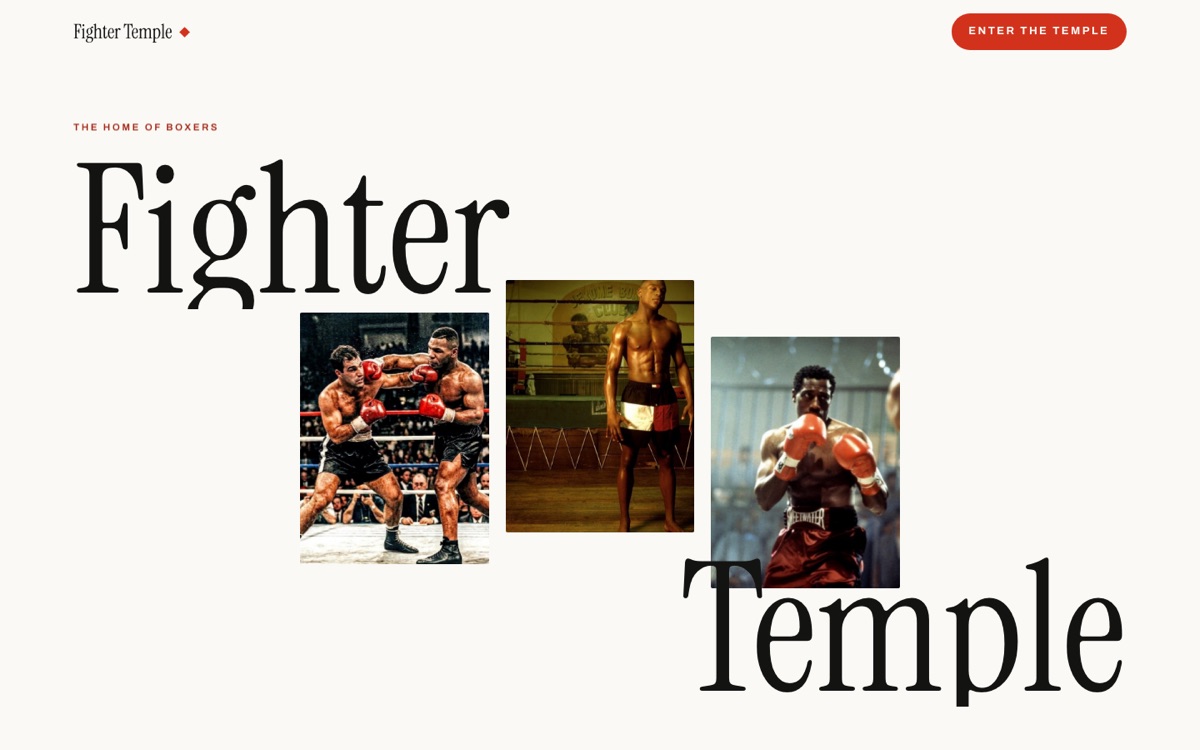 Fighter Temple — the home of boxers landing page