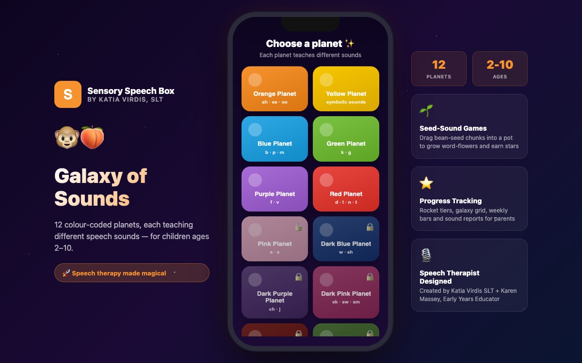 Sensory Speech Box — Galaxy of Sounds planet picker